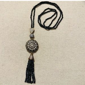 Grand Bazaar | Necklace | Pyrite CZ Sunburst Tassel Necklace